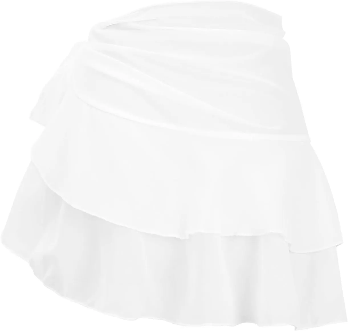 Womens Tie Side Mini Skirt Ruffle Sarongs Beach Wrap Swimdress Bikini Cover Up Skirt Summer Casual Sheer Mesh Skirt