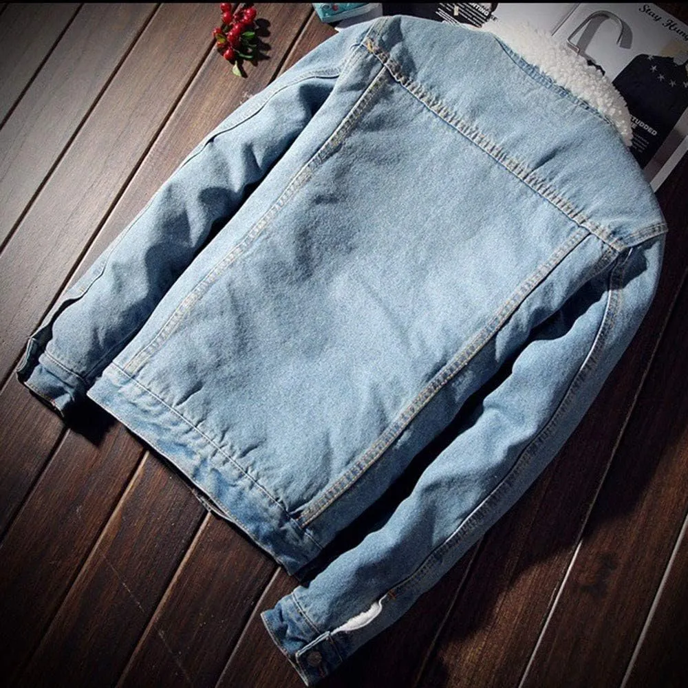 Women's Winter Denim Jackets Faux Fur Lined Warm Coats Sherpa Fur Fleece Lined Thicken Denim Jean Trucker Jacket Coat