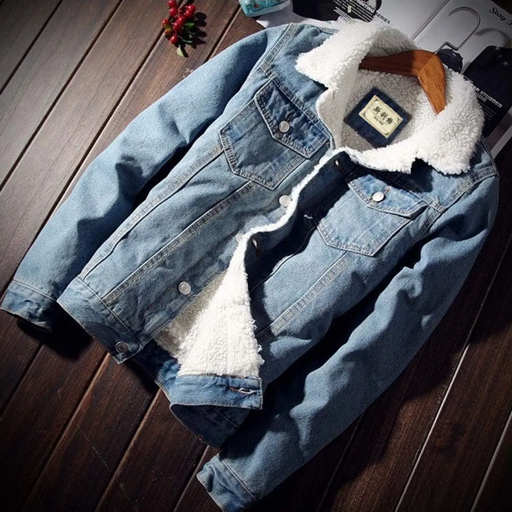 Women's Winter Denim Jackets Faux Fur Lined Warm Coats Sherpa Fur Fleece Lined Thicken Denim Jean Trucker Jacket Coat