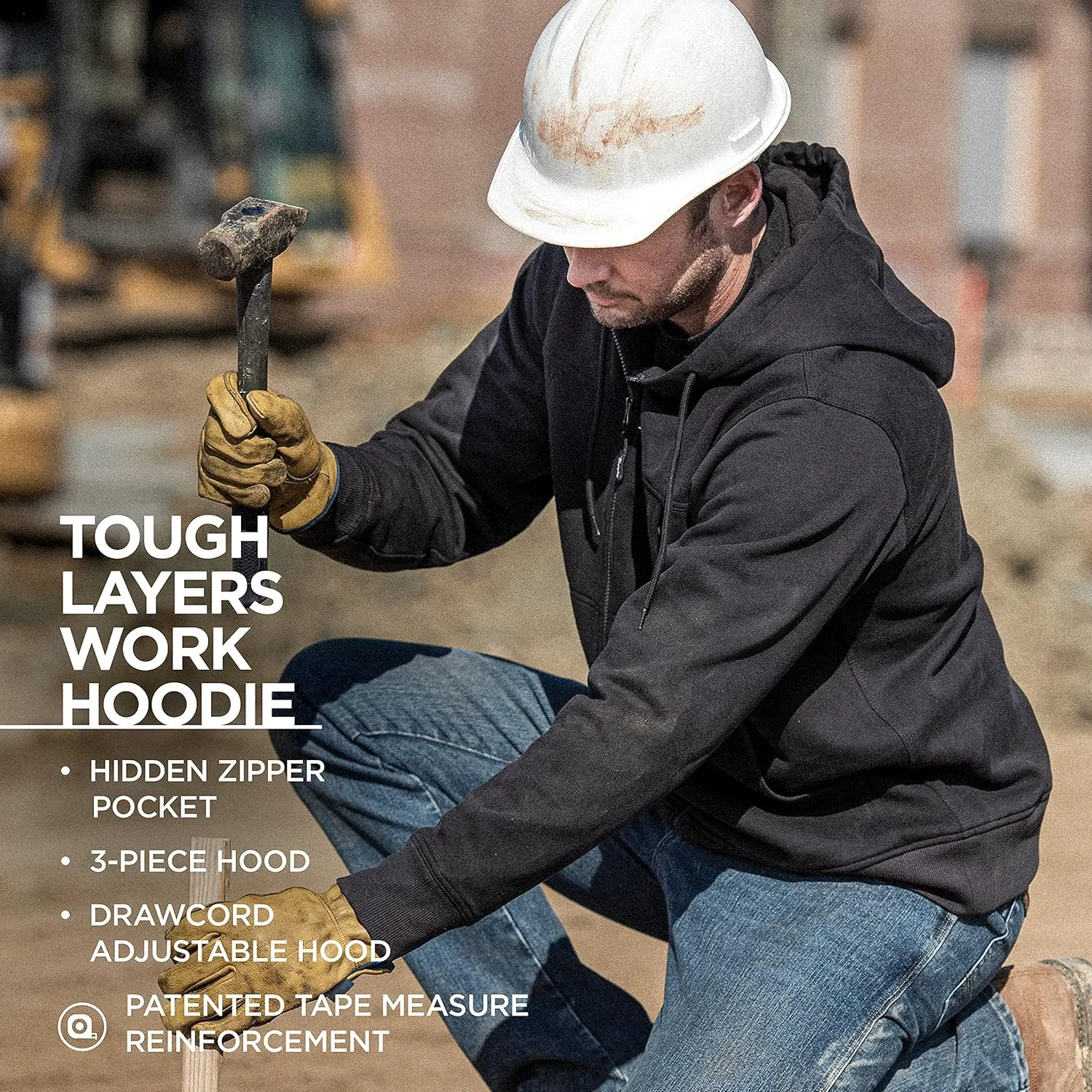 Wrangler Men's Tough Layers Full Zip Work Hoodie