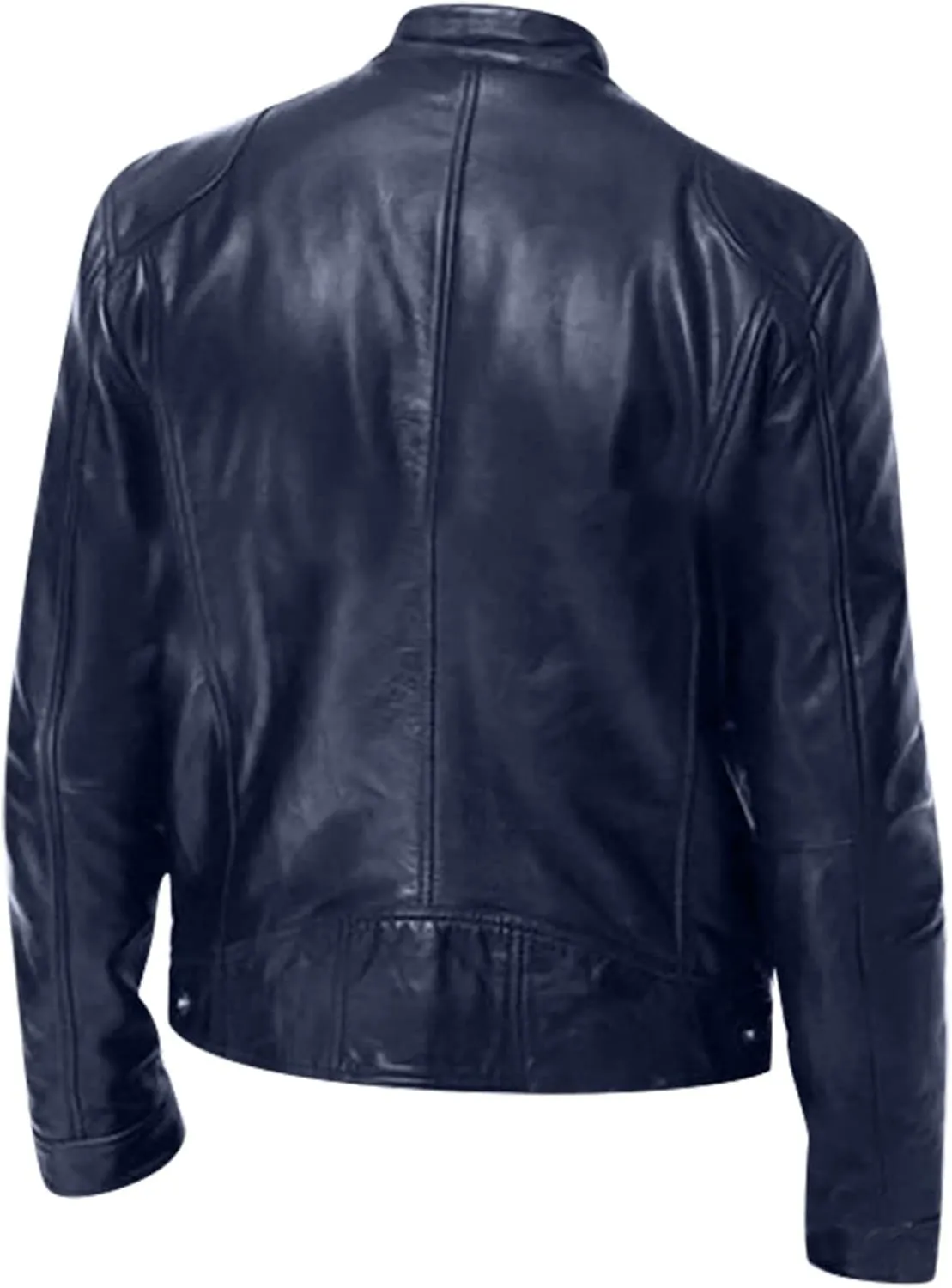 Ymosrh Fashion Jackets for Men Autumn and Winter Men's Casual Solid Color Long-Sleeved Slim Leather Mens Jackets