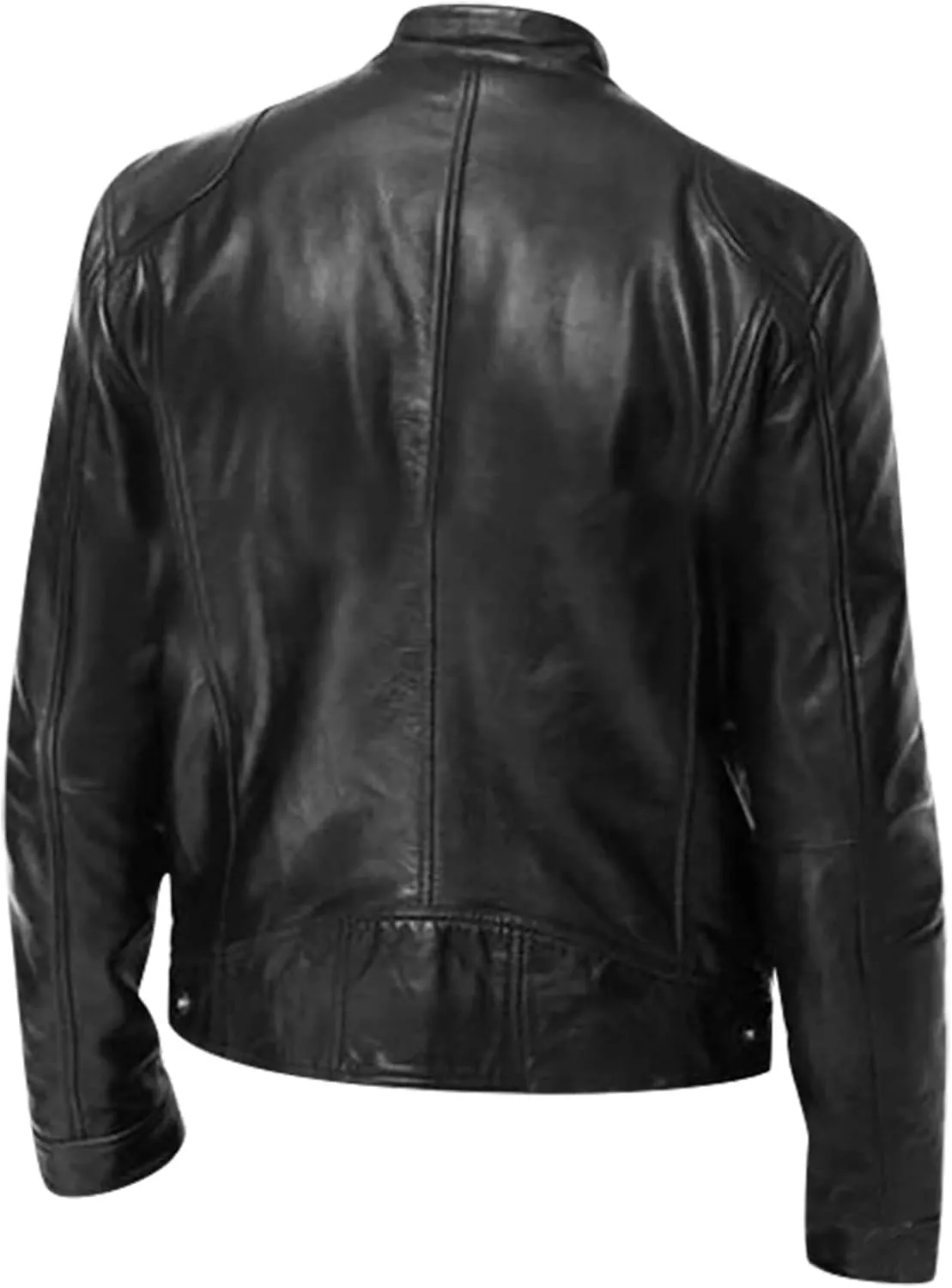 Ymosrh Fashion Jackets for Men Autumn and Winter Men's Casual Solid Color Long-Sleeved Slim Leather Mens Jackets