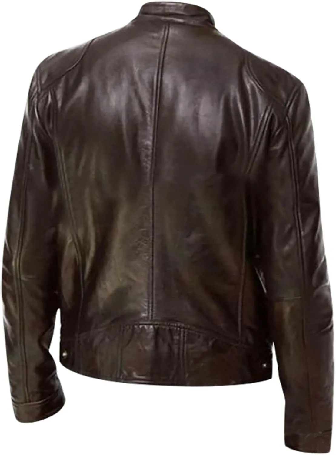 Ymosrh Fashion Jackets for Men Autumn and Winter Men's Casual Solid Color Long-Sleeved Slim Leather Mens Jackets