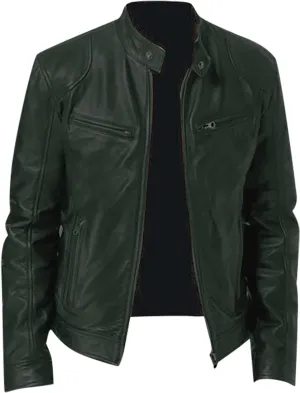 Ymosrh Mens Coats and Jackets Fashion Autumn Winter Men's Casual Solid Color Long-Sleeved Slim Leather Coats Jackets