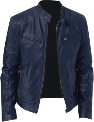 Ymosrh Mens Coats and Jackets Fashion Autumn Winter Men's Casual Solid Color Long-Sleeved Slim Leather Coats Jackets