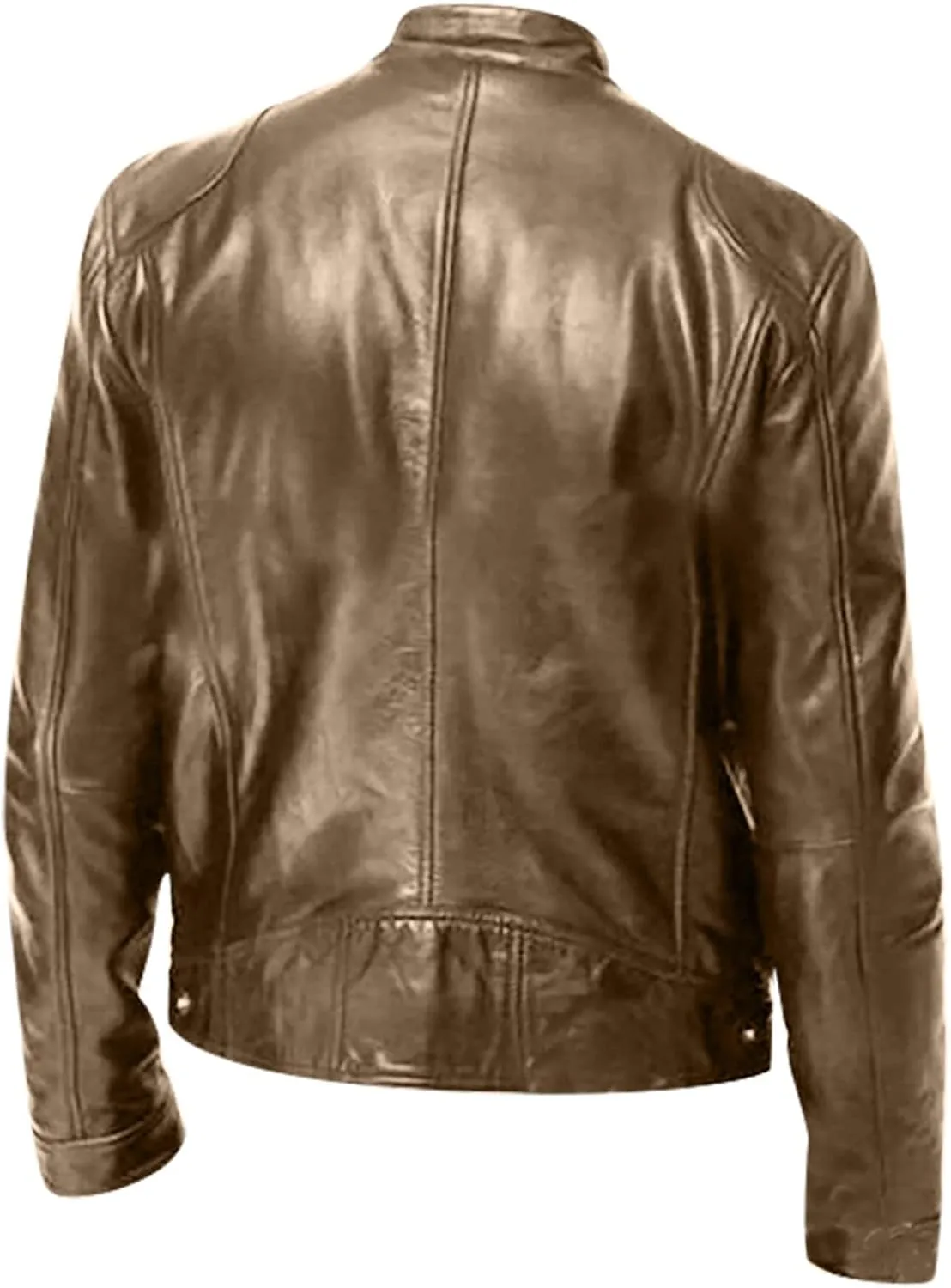 Ymosrh Mens Coats and Jackets Fashion Autumn Winter Men's Casual Solid Color Long-Sleeved Slim Leather Coats Jackets
