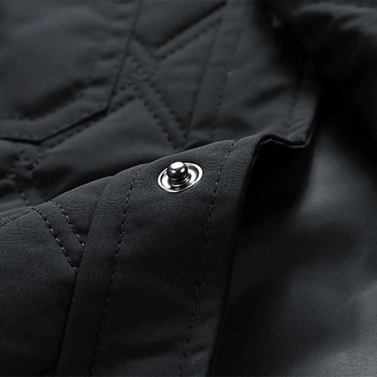 Zeiyignr Mens Quilted Barn Jacket Winter Button Down Lightweight Warm Padded Coats Casual Trucker Jackets Outwear with Pocket
