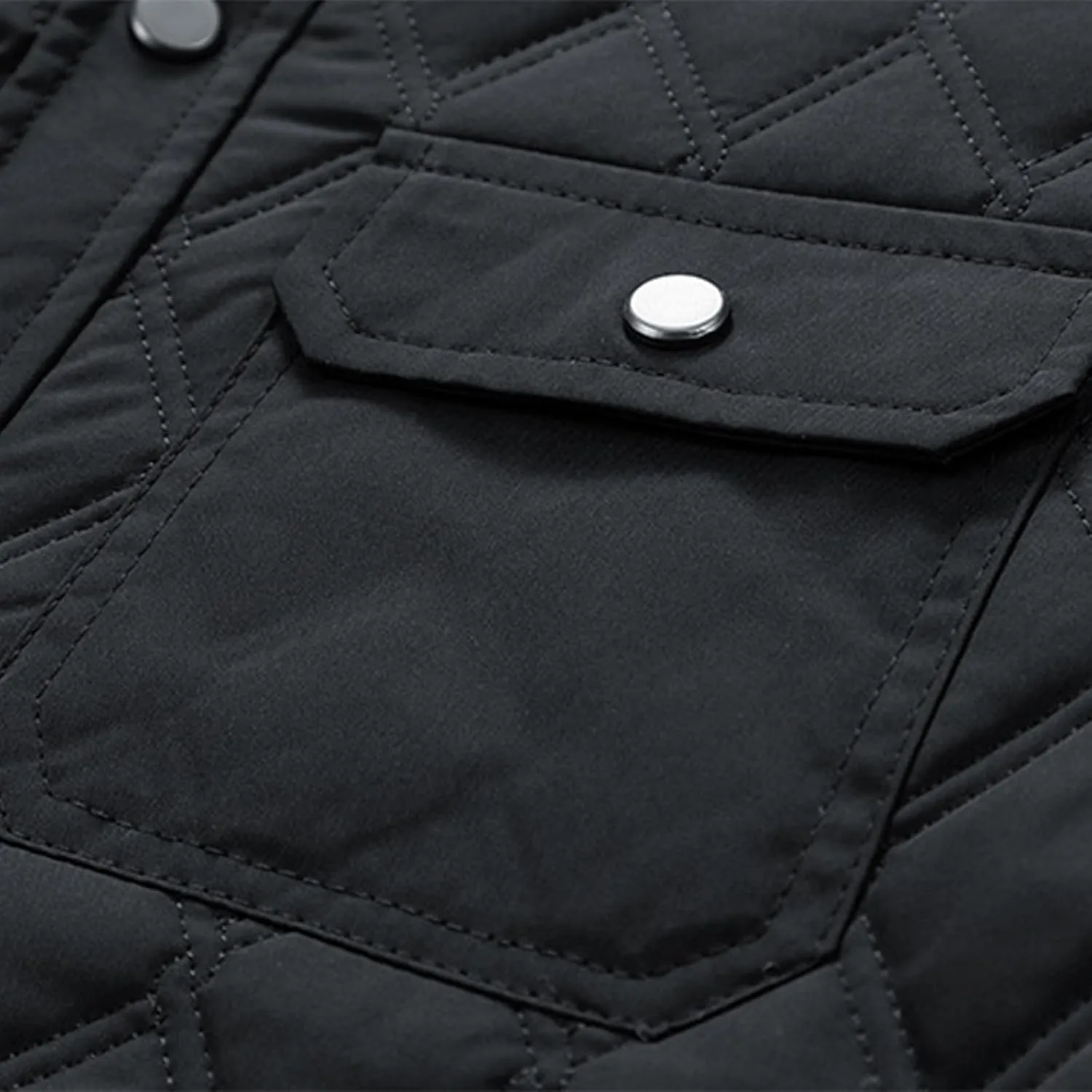 Zeiyignr Mens Quilted Barn Jacket Winter Button Down Lightweight Warm Padded Coats Casual Trucker Jackets Outwear with Pocket