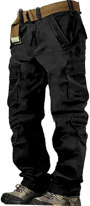 ZYXTIM Men's Combat Camo Cargo Trousers Oversize Ripstop Military Tactical Pants Hiking Joggers Multi Pockets Work Bottoms
